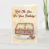 Happy Birthday Backgammon Chocolate Cake Karte (Vorderseite)