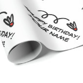 Happy Birthday Badminton-Spieler Shuttleservice Geschenkpapier (Rolleneckpunkt)