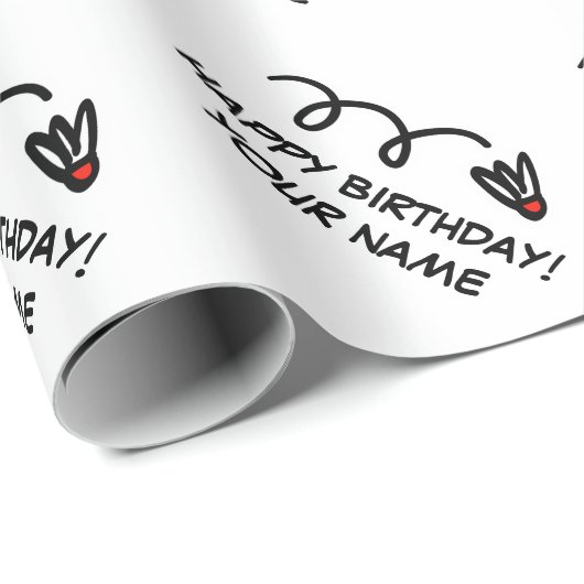 Happy Birthday Badminton-Spieler Shuttleservice Geschenkpapier (Rolleneckpunkt)