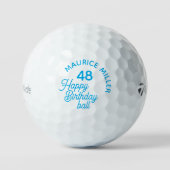 "Happy Birthday Ball"-Blautöne Golfball (Vorderseite)