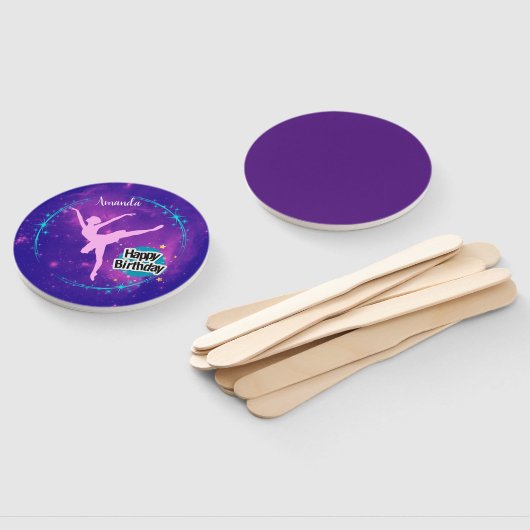 Happy Birthday Ballerina Galaxy Personalisiert Fächer (Non-assembled)
