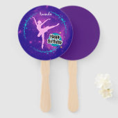 Happy Birthday Ballerina Galaxy Personalisiert Fächer (Vorne und Hinten)