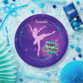 Happy Birthday Ballerina Galaxy Personalisiert Pappteller (Party)