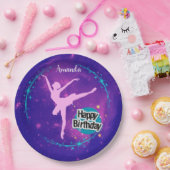 Happy Birthday Ballerina Galaxy Personalisiert Pappteller (Party)
