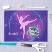 Happy Birthday Ballerina Galaxy Personalisiert Seidenpapier (Handwerk)
