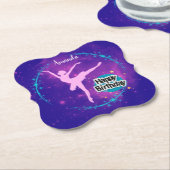 Happy Birthday Ballerina Galaxy Personalisiert Untersetzer (angewinkelt)