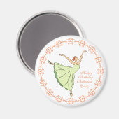 Happy Birthday Ballerina Grace Magnet (Vorderseite/Rückseite)