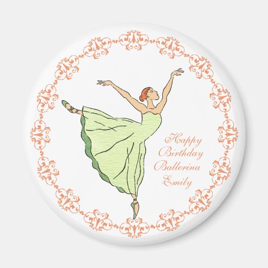 Happy Birthday Ballerina Grace Magnet (Vorne)