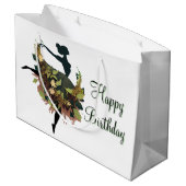 Happy Birthday Ballerina Große Geschenktüte (Rückseite Schrägansicht)