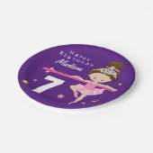 Happy Birthday Ballerina Pappteller (Schrägansicht)