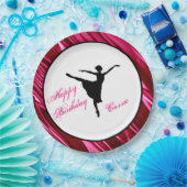 Happy Birthday Ballerina Personalisiert Paper Plat Pappteller (Party)