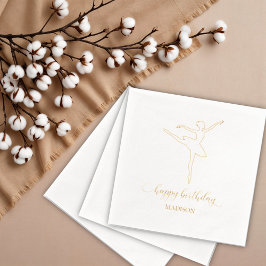 Happy Birthday Ballerina Servietten Mit Folie