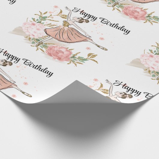 Happy Birthday Ballet Packpapier (Ecke)