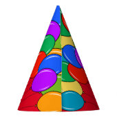 Happy Birthday Ballonons Party Papier Kegel Hüte Partyhütchen (Rückseite)