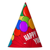 Happy Birthday Ballonons Party Papier Kegel Hüte Partyhütchen (Links)