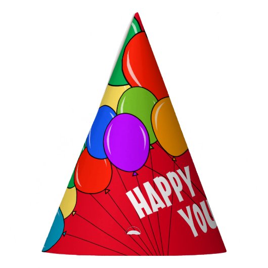 Happy Birthday Ballonons Party Papier Kegel Hüte Partyhütchen (Links)