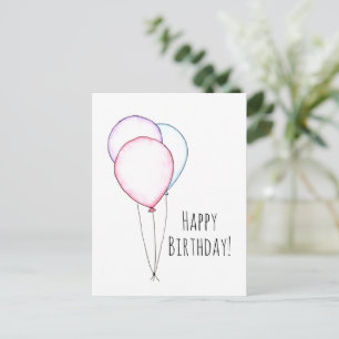 Happy Birthday Ballons Doodle Kunst Feiertagspostkarte