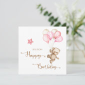 Happy Birthday Ballons Karte (Stehend Vorderseite)