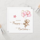 Happy Birthday Ballons Karte (Vorderseite/Rückseite Beispiel)