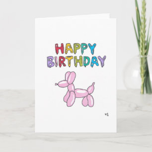 Happy Birthday Balloon Animals Card Dankeskarte