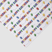 Happy Birthday Balloon buntes Tissue Seidenpapier (Ausschnitt)