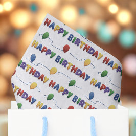 Happy Birthday Balloon buntes Tissue Seidenpapier