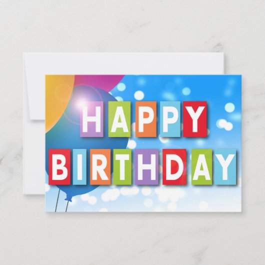 Happy Birthday Balloon Card Dankeskarte (Vorderseite)