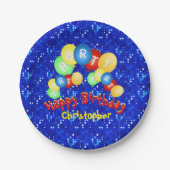Happy Birthday Balloon Fun Pappteller (Vorderseite)