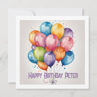 Happy Birthday Balloon Grußkarte - Benutzerdefinie Einladung