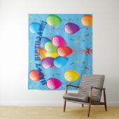 Happy Birthday Balloon Hintergrund & Banner - Blau Wandteppich (Beispiel)
