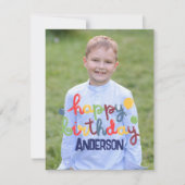 Happy Birthday Balloon individuell anpassbar Mitteilungskarte (Vorderseite)