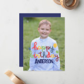 Happy Birthday Balloon individuell anpassbar Mitteilungskarte (Vorderseite/Rückseite Beispiel)