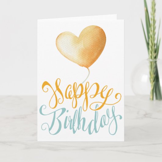 Happy Birthday Balloon Karte (Vorderseite)