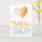 Happy Birthday Balloon Karte (Gelbe Blume)