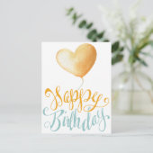 Happy Birthday Balloon Postkarte (Stehend Vorderseite)