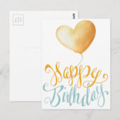 Happy Birthday Balloon Postkarte (Vorne/Hinten)