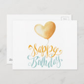 Happy Birthday Balloon Postkarte (Vorne/Hinten)