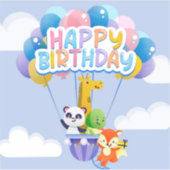 Happy Birthday Balloons Aufkleber (Vorderseite)