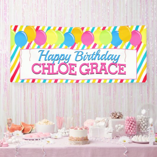 Happy Birthday Balloons Banner (Party)