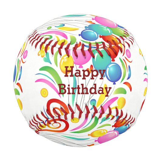 Happy Birthday Balloons Baseball