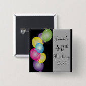 Happy Birthday Balloons Bash| DIREKT Button (Vorne & Hinten)