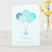Happy Birthday Balloons Blue Karte (Gelbe Blume)