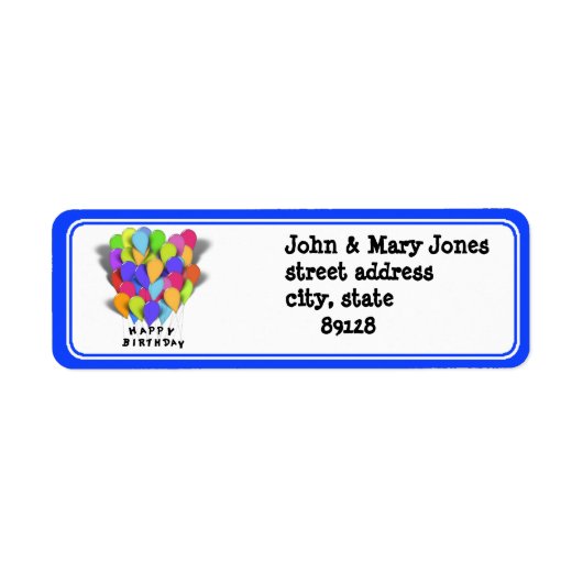 Happy Birthday Balloons (Blue Trim) (Vorne)