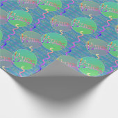 Happy Birthday Balloons Blue Wrapping Paper Geschenkpapier (Ecke)