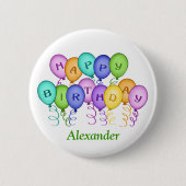 Happy Birthday Balloons Button (Vorderseite)