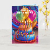 Happy Birthday Balloons Cake Confetti Karte (Gelbe Blume)