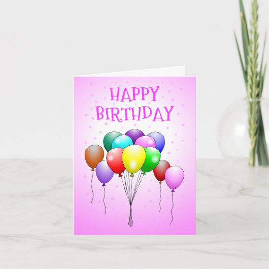 Happy Birthday Balloons Card Karte (Vorderseite)