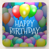 Happy Birthday Balloons Cork Untersetzer (Vorderseite)