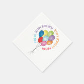 Happy Birthday Balloons Editable Paper Napkins Serviette (Ecke)