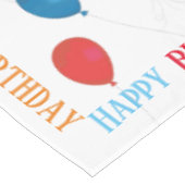 Happy Birthday Balloons Editable Table Tuch Tischdecke (Schrägansicht)